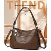 Grenzüberschreitende Retro-Weichleder-Umhängetasche, tragbar, für Frauen mittleren Alters, High-End, große Kapazität, Messenger-Tasche