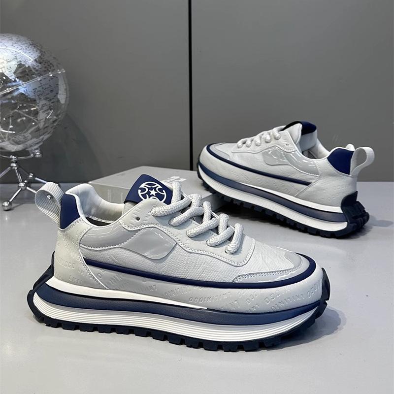 Мужская обувь Сухая Дышащая Легкая повседневная обувь Осенняя толстоподошвенная Высокоэластичная Износостойкая спортивная обувь с мягкой подошвой для бега 44 синий 2779₽