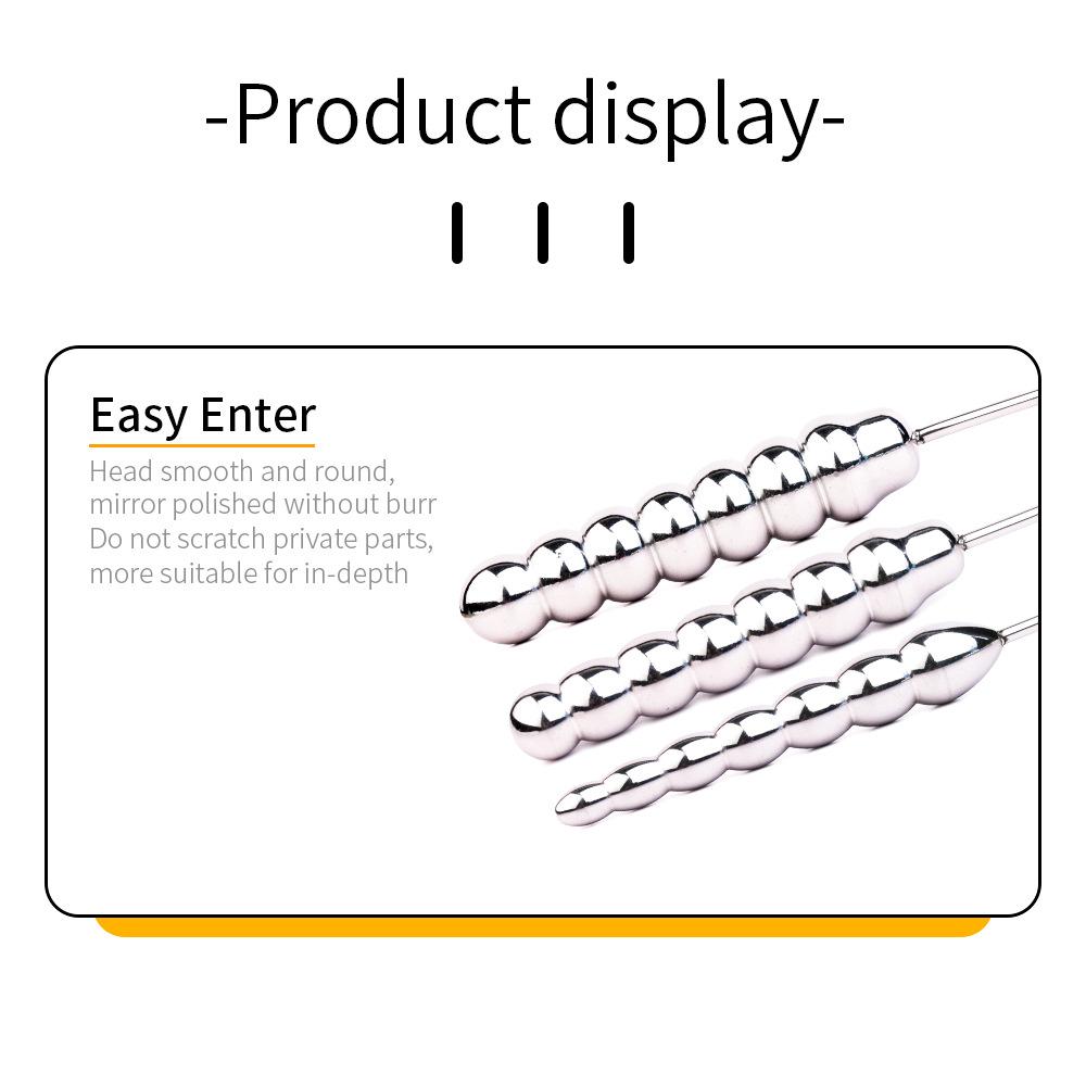 Unisex Stainless Steel Urethral Stick Metal Pull Bead Anal Massager Sounding Urethral Sex Toy Penis Plug Chastity BDSM
