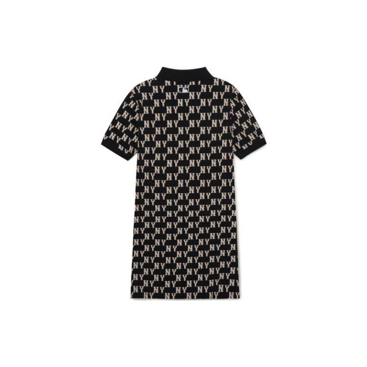 New MLB Short Sleeved Dress Women's Black 3FOPM0233-50BKS