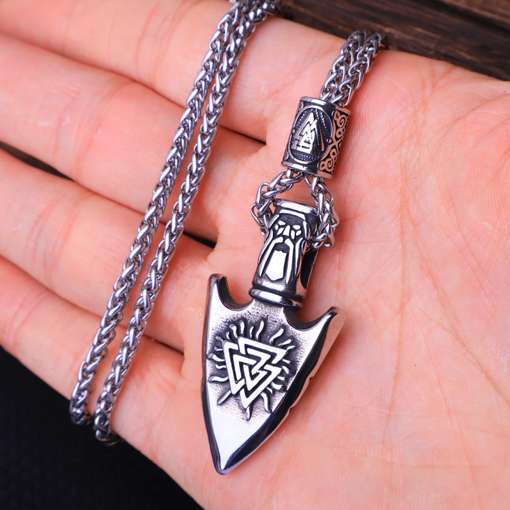 316L Stainless Steel Nordic Viking Vegvisir Necklace Pendant for Men Vintage Odin Compass Necklace Amulet Jewelry