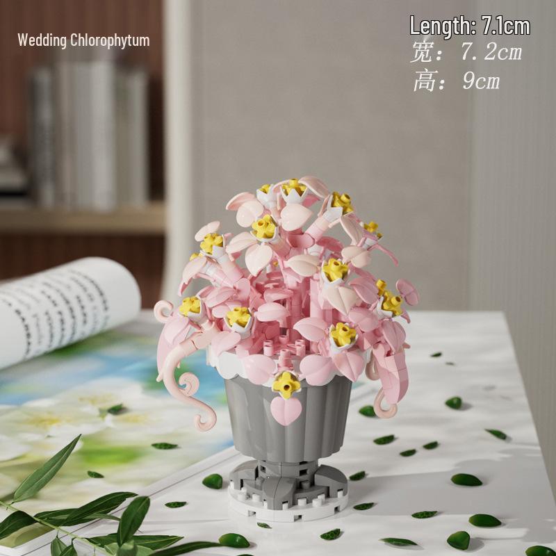 Secret Garden Flower Building Blocks: Rose & Carnation Potted Plant Toy - Perfect for Children's Play and Teacher's Day Gifts