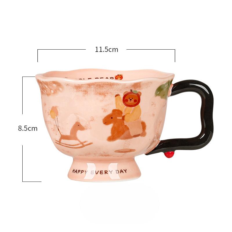 Artistic Cup for Women New Style Hand Box Ceramic Mug Souvenir Office Drinking Water Home Apple Bear Cup