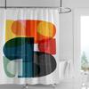 Modern Art Graffiti Shower Curtain Suit Waterproof Curtain 12 Hook Nordic Style Bathroom Bathtub Dual-Use Shower Curtain