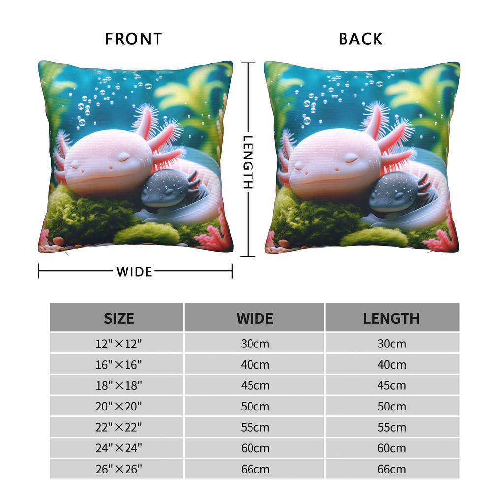 Cute Axolotl Pillow Cover Morden Pillow Case For Sofa Home Decor Custom Pillowcases Gift