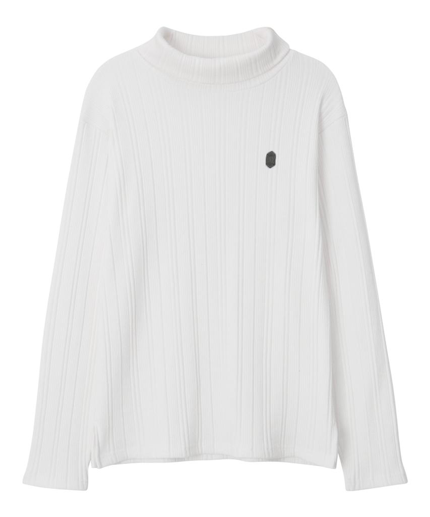MIDSUN Ribbed Slim Turtle Neck - Ivory