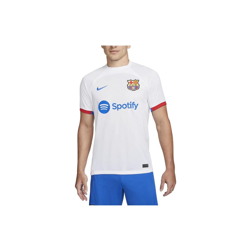 Nowy Nike F.C.. Koszulki piłkarskie FC Barcelona sezon 2023 24 Męskie Białe DX2686-101
