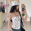 Retro Polka Dot Off-Shoulder Bandeau Top – Slimming Casual Style for Trendy Women