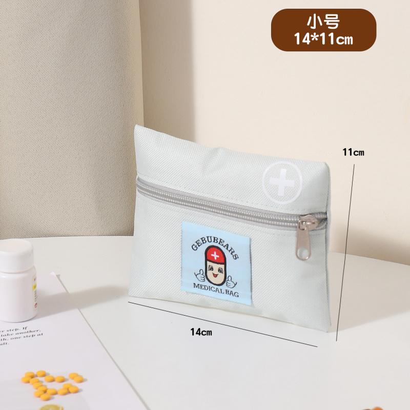 Portable First Aid Storage Bag Oxford Cloth Medicine Organizer Pouch With Zipper Compartments For Home Travel Outdoor Daily Use Small Items