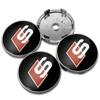 4Pc 56mm 60mm Car Wheel Center Cap Stickers Hub Covers Badge Decal Accessories For Audi Sline A1 A2 A3 A4 A4L A5 RS RS3 RS4 RS6