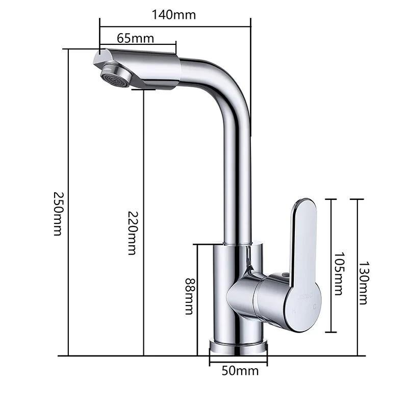 360° Rotating Basin Faucet Kitchen And Bathroom Dual-use Hot and Cold Water Splash-proof Faucet