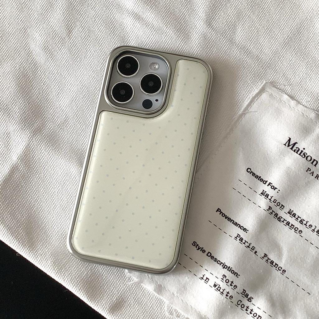 Japanese Korean ins Yellow Blue Polka Dots Cartoon Cute Drop Glue Phone Case For Samsung S 23 24 25 26 FE ULTRA EDGE PLUS Cover