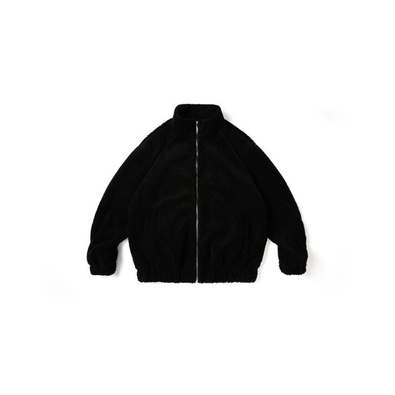 Winter Japanese Style Stand Collar Fleece Puffer Jacket Loose Fit Casual Warm Coat Teens