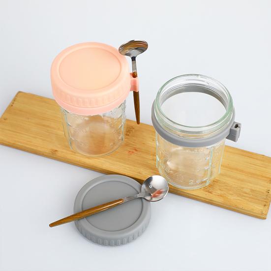 6Pcs Overnight Oat Containers with Lids Food Grade BPA Free Heat-Resistant Glass Mason Jars Airtight Leak-Proof Overnight Oats Jars