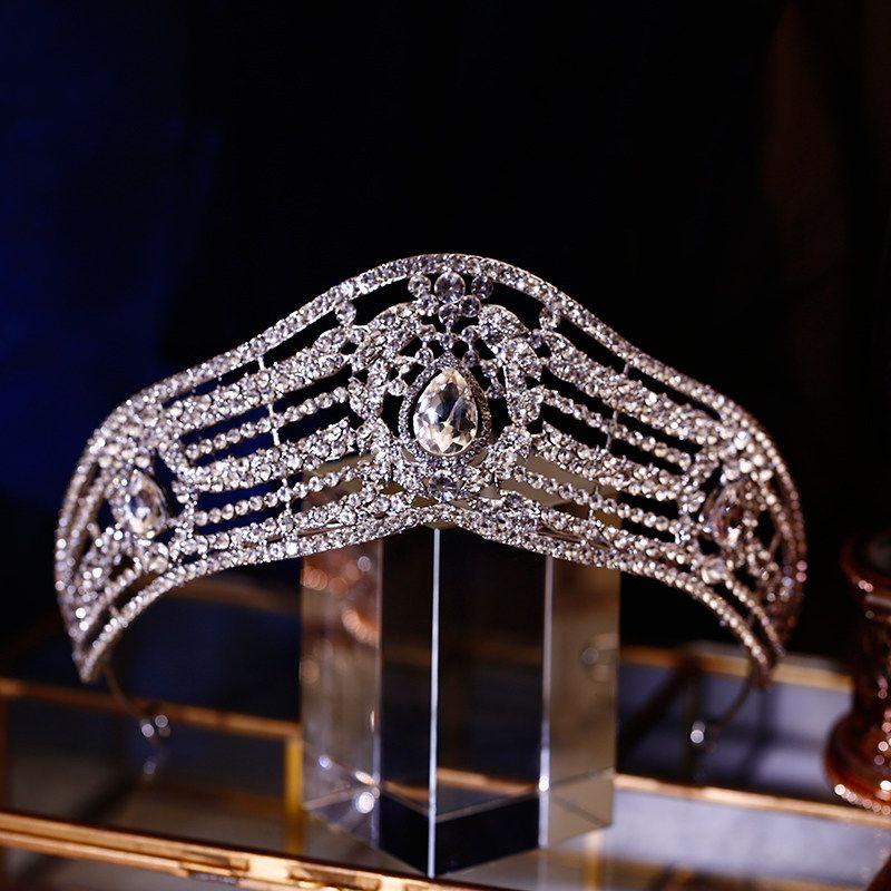 Bridal Wedding Elegant Crown Shiny Rhinestone Headdress