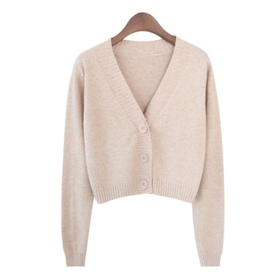 

Женский свитер, пальто с V-образным вырезом и длинными рукавами, однотонный однобортный кардиган, один размер, вязаный укороченный женский весенний свитер, женская одежда розовый