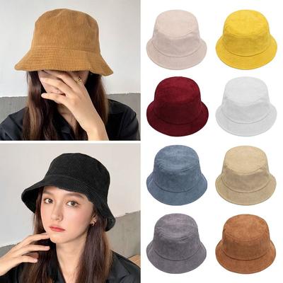 Soft Bucket Hat Corduroy Sun Cap Outdoor Panama Hat  Men Women