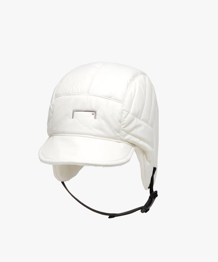 GOALSTUDIO Superball Quilted Earflap Cap-Off White