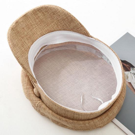 Damen Baskenmütze Vintage Stil Feine Textur Einfarbige 8-Bahnen Schiebermütze für Party