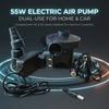 55W Electric Air Pumps with Separate Inflate and Deflate Ports, EU Plug, 12V Vehicle Power Plug, and 3 Nozzles for Fitting Valves