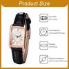 "Women's Square Dial Quartz Watch Waterproof Brown Strap Pink Case Simple Design"
