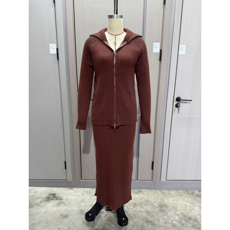 Autumn 2025 Women's Knit Sweater & Midi Skirt Set – European/American Fashion