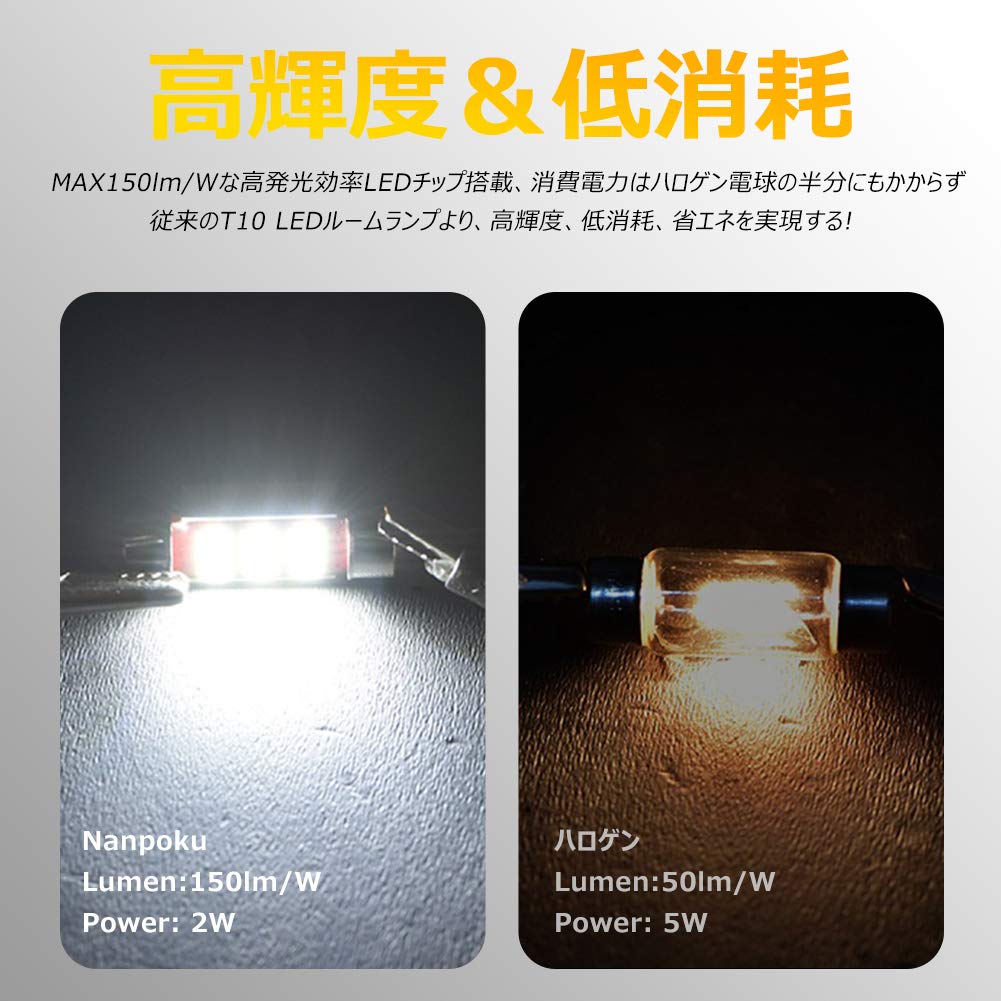 Nanpoku T10 41mm LED Room Lamp White 6000K 4014SMD 12