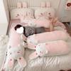 Soft Lolita Bunny Long Throw Pillow Stuffed Cartoon Cute Winkle Eyes Rabbits Speeping Leg Pillow Nap Pillow For Girl Birthday