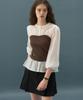 Deuloupisumeon Sheer Shirred Bustier Blouse [Brown]