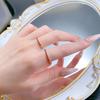 Luoxi Temple S925 Silver Half Circle Diamond Stackable Ring Set