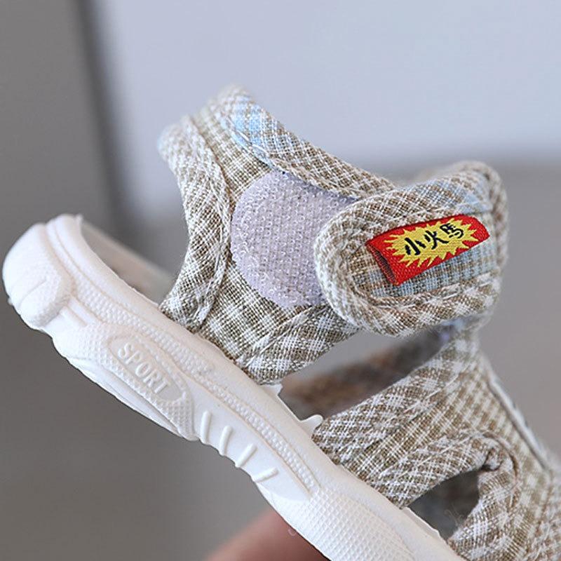New Style Unisex Baby Sandals for 0-2 Years Solid-Soled Cloth Shoes with Soft Soles, Infant First Walkers Cool Kid Shoes
