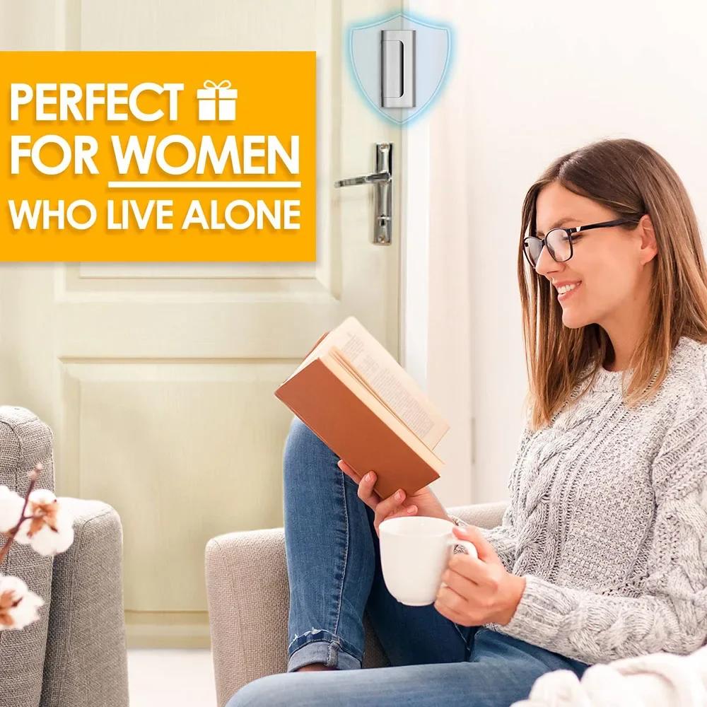 Home Security Door Lock with 8 Screws Childproof Reinforcement Lock with 3 Inch Stop Withstand 800 Lbs for Inward Swinging Door