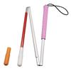 80cm Folding Three-Section Aluminum Cane for the Blind, with Two Caps (Pink Rubber Grip, 80cm)