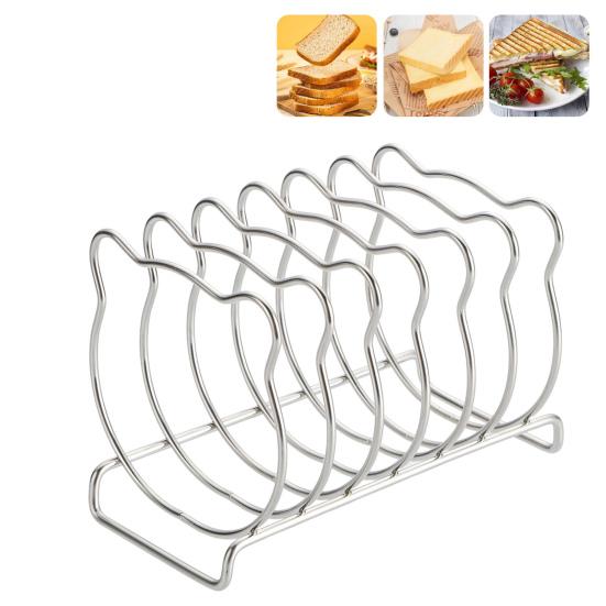 Bear-Shaped Toast Rack Stainless Steel 6-Slice Bread Holder For Air