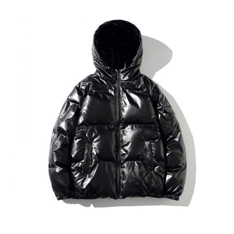 Cappotto invernale in cotone lucido da uomo stile coreano, colletto alto corto, taglia grande alla moda, 2022