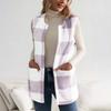 Plaid Fleece Vest For Women  Fall Winter Fuzzy Thermal Warm Sleeveless Jacket Trendy Outwear