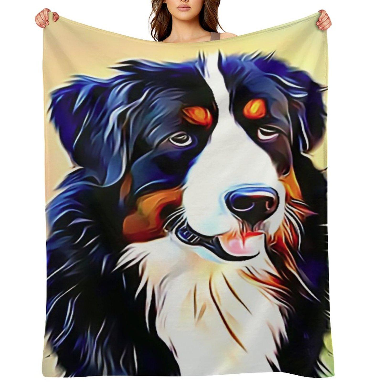 The Bernese Mountain Dog Throw Blanket Picnic manga Kid S Hairy Blankets 30x40in