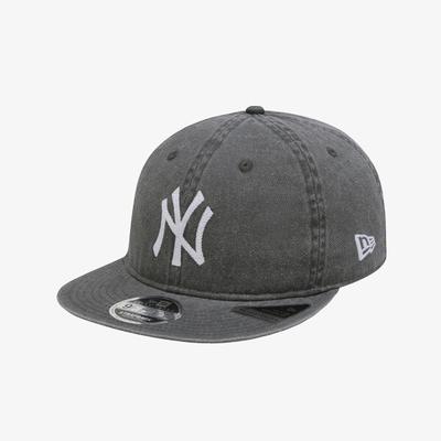 New Era Mlb New York Yankees Pigment Washed Retro Crown Strapback Black 15131615