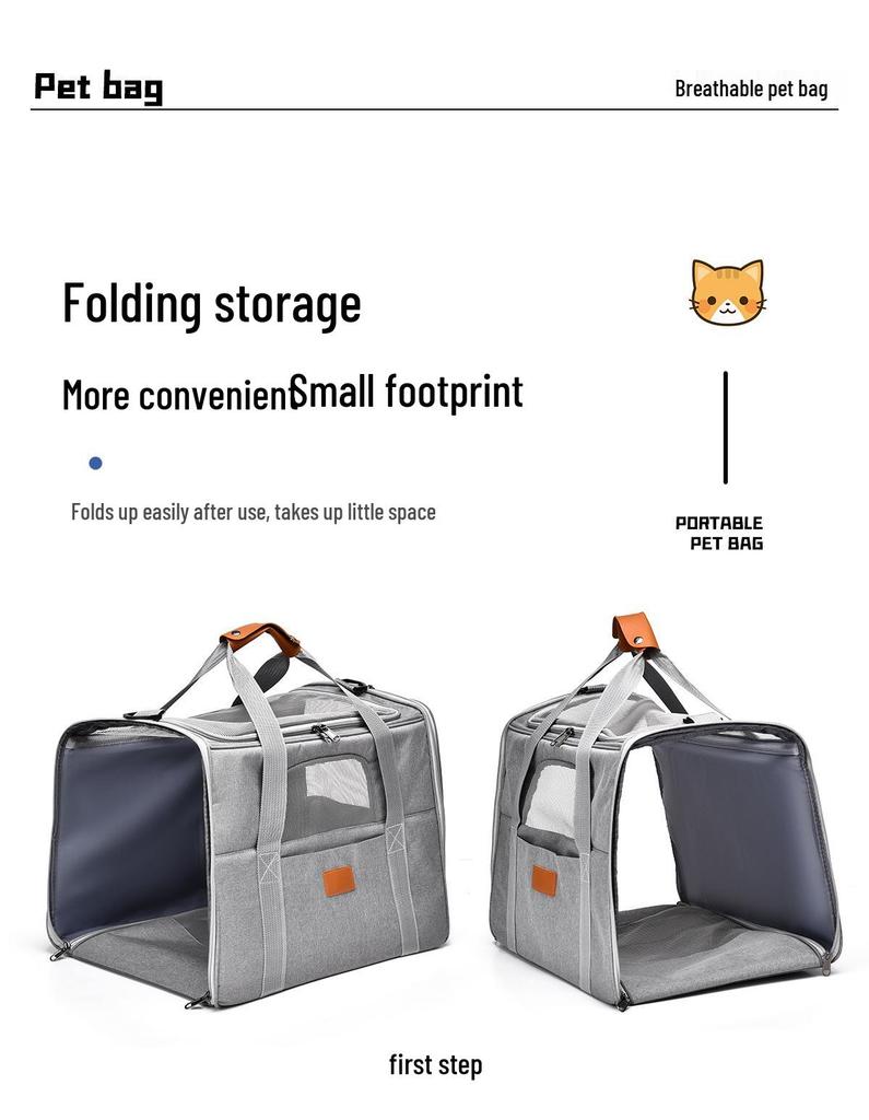 Portable Foldable Cat Backpack: Breathable, Handheld & Shoulder Design with Large Capacity