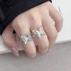 Double-Layer Butterfly Enamel Dripping Oil Sweet And Cool Open Ring Small Fresh Temperament Stacked Wearing Personalized Niche Ring Woman