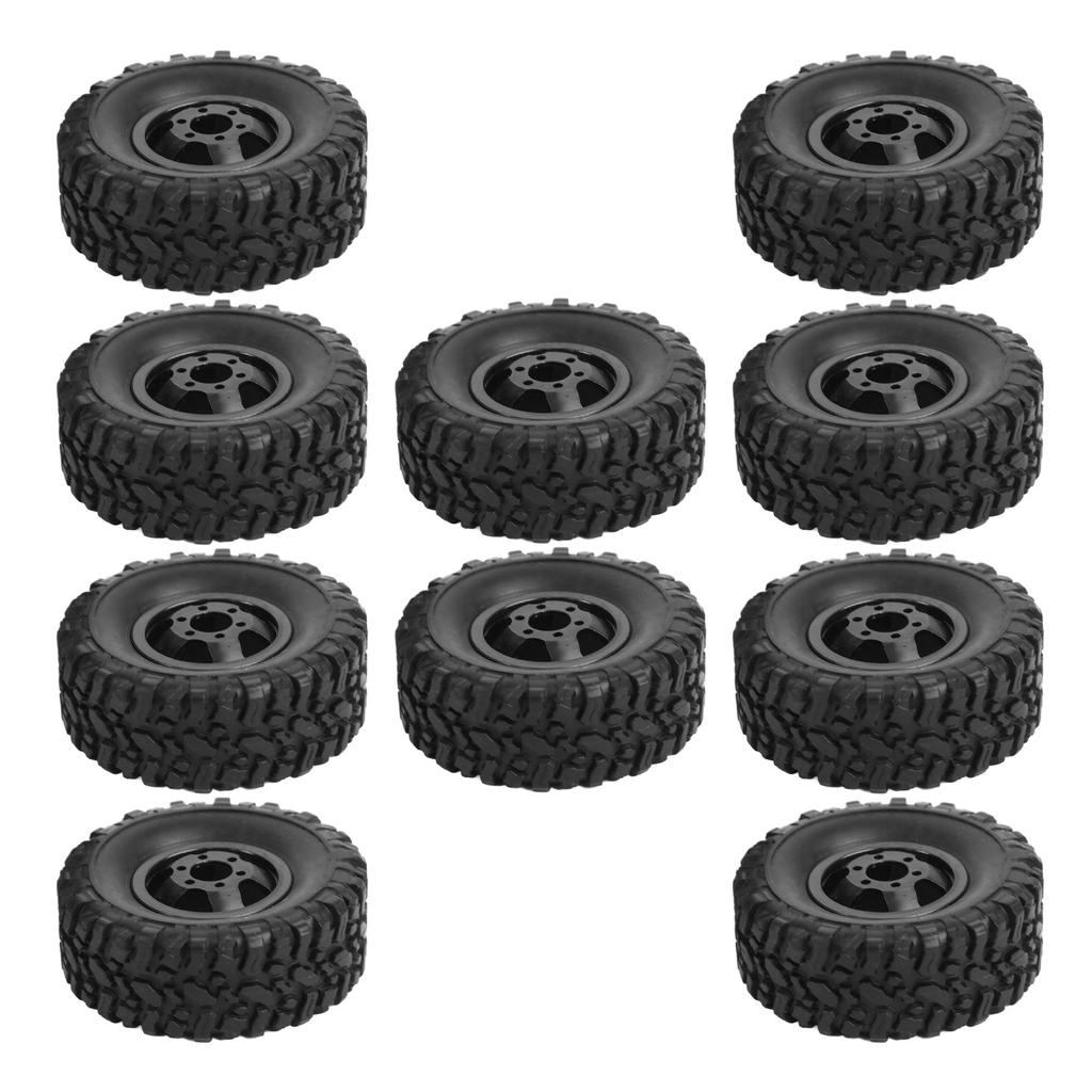 6WD Rubber Tires Aluminum Alloy Wheel Hub for WPL B24 B36 1 16 RC Car Upgrade PartBlack