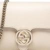 Gucci Double G Buckle Chain Lychee Grain Cowhide Messenger Bag Accordion Shoulder Crossbody Mini Women Bags White 607720-CAO0G-9522
