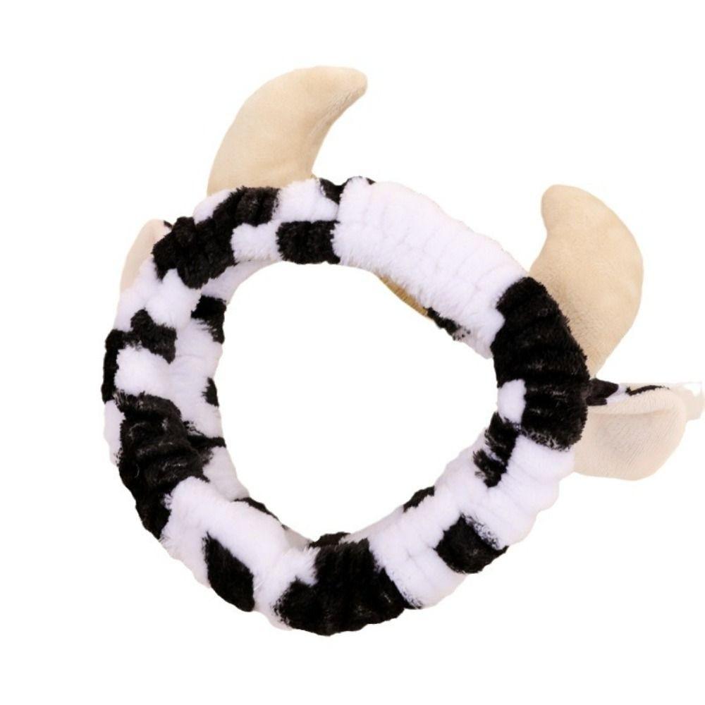 Soft Soft Cow Headbands Fluffy makeup Animal Headband Spa Washing Face HeadBand Women Girl