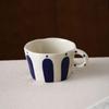 Retro hand-painted striped ceramic mug breakfast milk oatmeal cup latte coffee cup