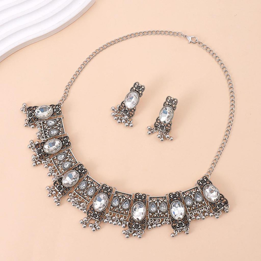 Bohemian Retro Indian Ethnic Necklace and Hanfu Jewelry Set