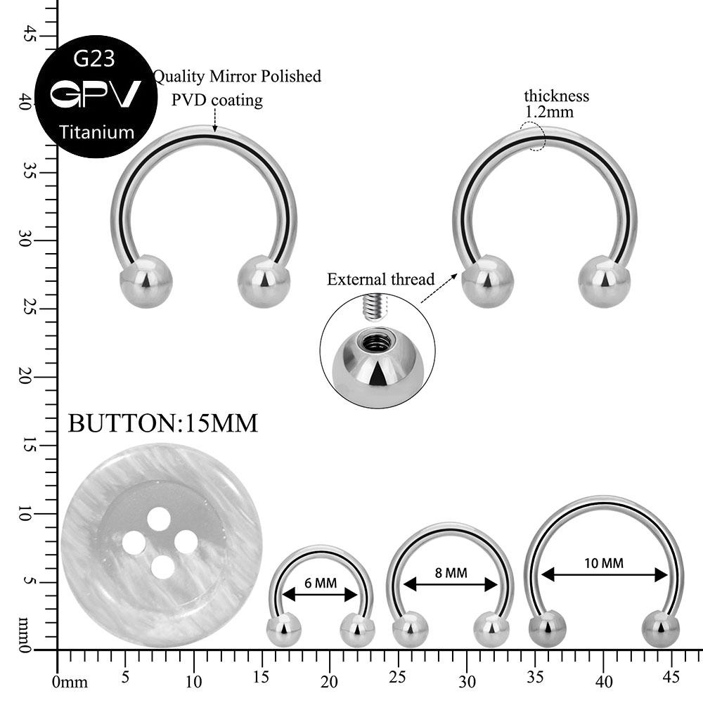 Wholesale G23 Titanium Horseshoe Rings C-Rod Nose Septal Ring Punk Nose Ring Perforated Jewelry Men's and Women's Earrings