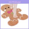 Shape Gingerbread Man Bath Rugs Christmas Cute Bathroom Fun Mat Decorations