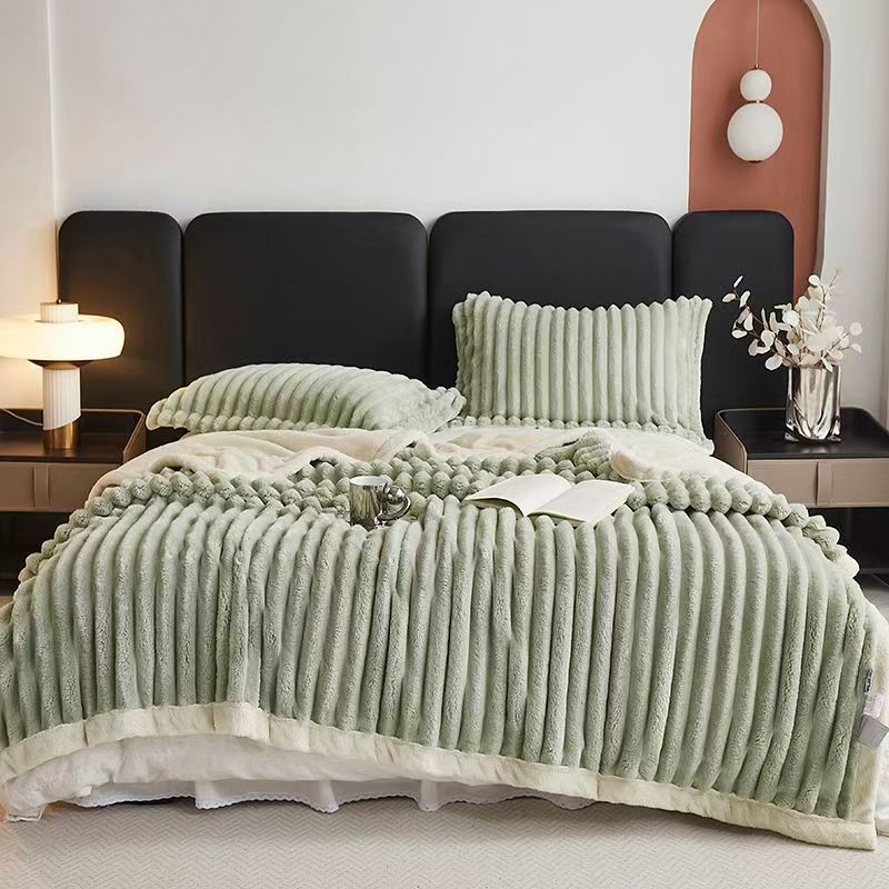 1pc Weighted Fleece Blanket -Soft, Warm, Throw for Bedroom, Living Room, Student Dormitory, Car, Sofa,8lbs With Sherpa