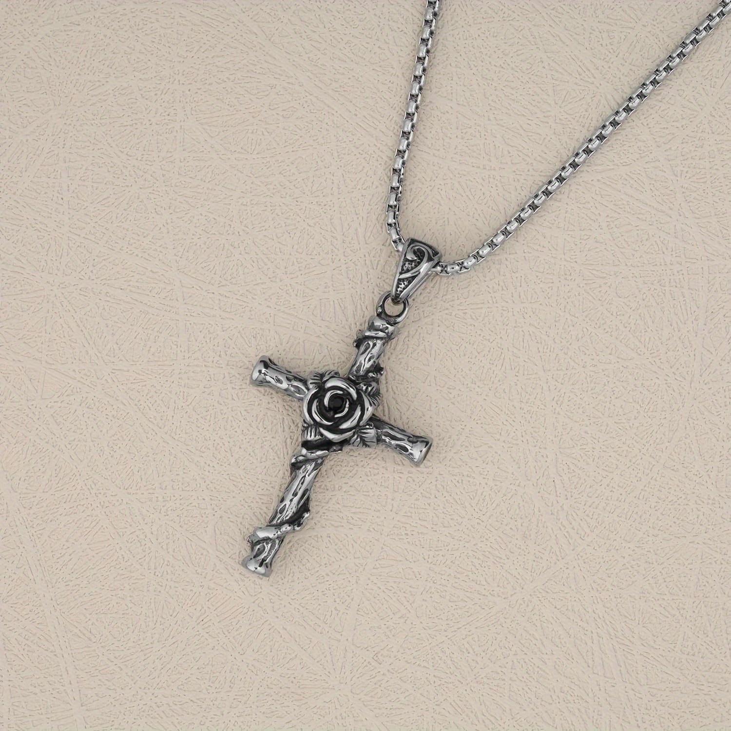 

Новое винтажное ожерелье с резной розой и подвеской в виде модной и персонализированной мужской бижутерии, модные и простые аксессуары для мужского ожерелья с подвеской