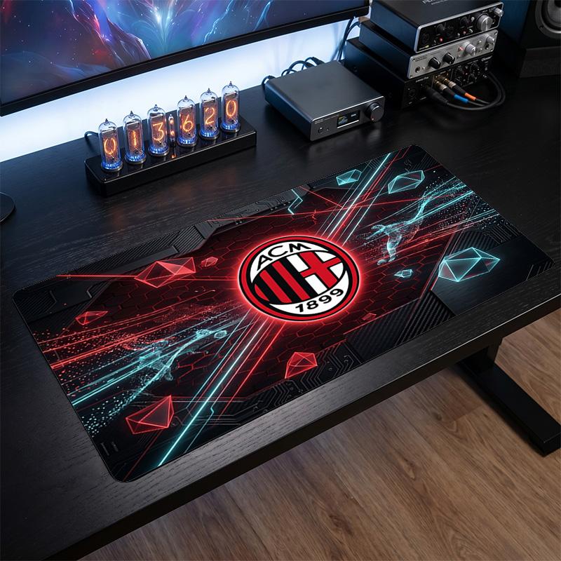 Tappetino per Mouse Grande Stampato AC Milan, Tappetino Morbido in Gomma Antiscivolo per Scrivania da Gioco per Ufficio Laptop Computer Decorazione
